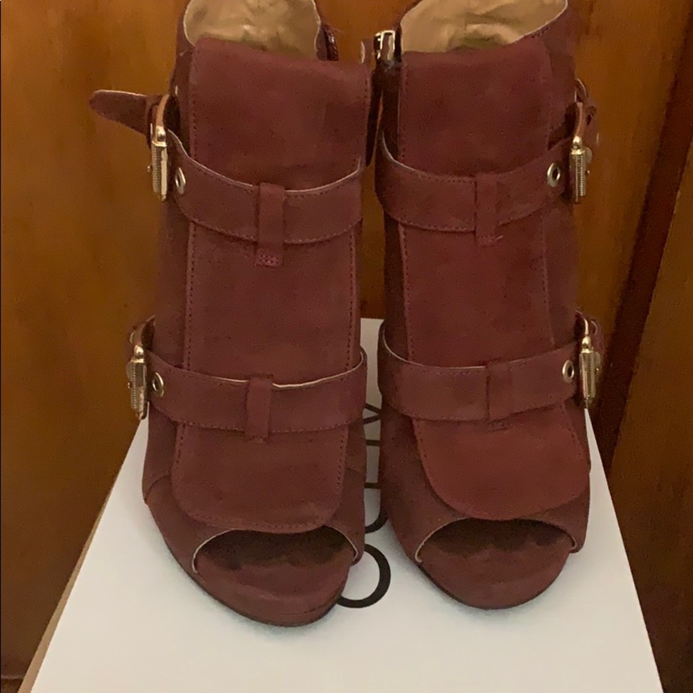 Open toe booties